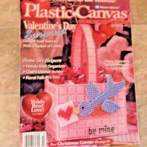 2/$35 Plastic Canvas Crafts Magazine Valentine's Day Issue Vol 5 No 1 Feb 1997